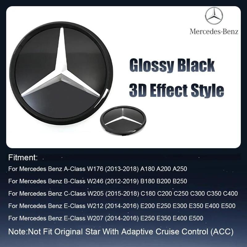 For Mercedes Benz Silver And Black Front Grill Newest 3D Style Emblems W176 W246 W205 W212 W207 W217 W251 R231 W166 X166 X156