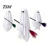 Hanging Ceiling Party Accents 3 Pcs Halloween Ghost Decorations, Spooky with Broom, Lighted Yard Ornaments Large Flying White for Tree Porch