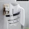 Punch-Free Stainless Steel Hair Dryer Storage Rack for Bathroom/Toilet