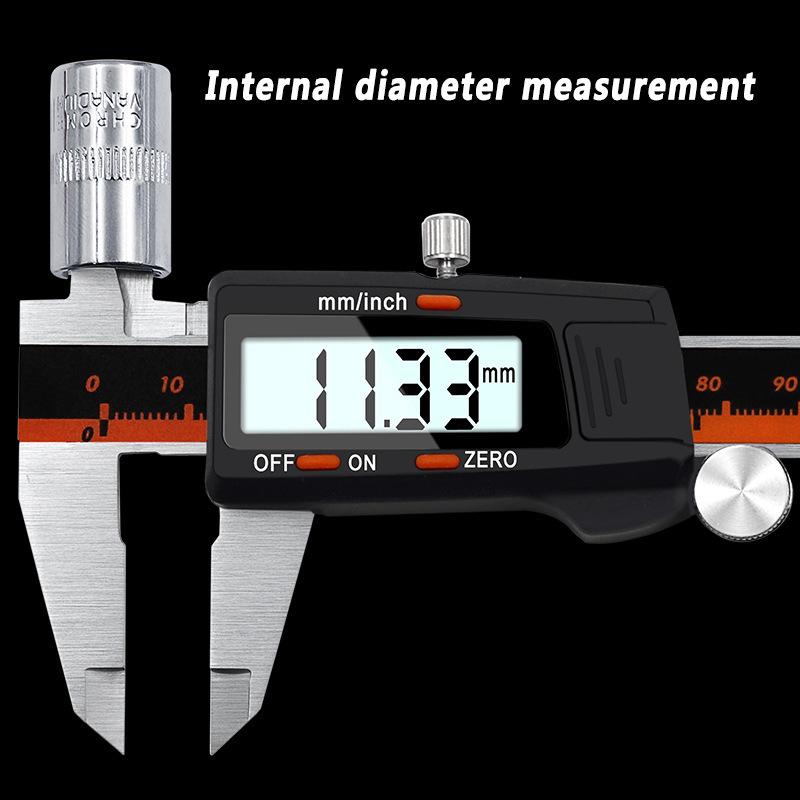 Stainless Steel Digital Vernier Caliper with LCD Display, 0-150mm, Metric/Imperial