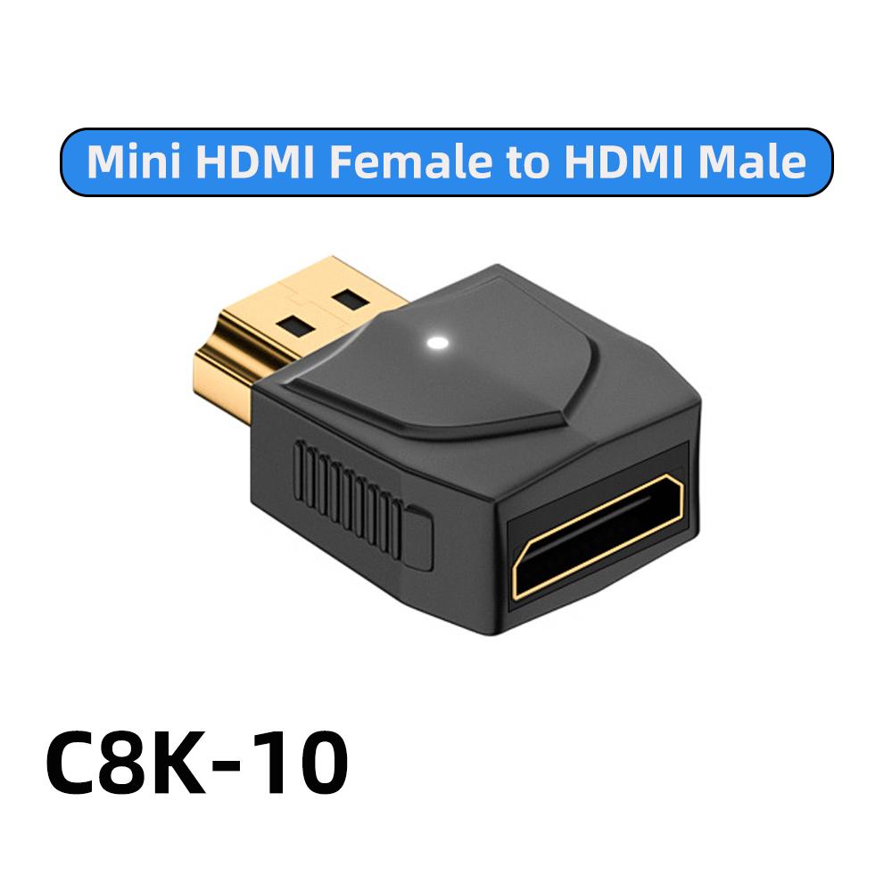 HDMI2.1 Cable Adapter mini micro hdmi to HDMI 2.1 Converter 48Gpbs 8K60HZ 4K120HZ for HDTV Projector PS4 PS5 Laptop PC