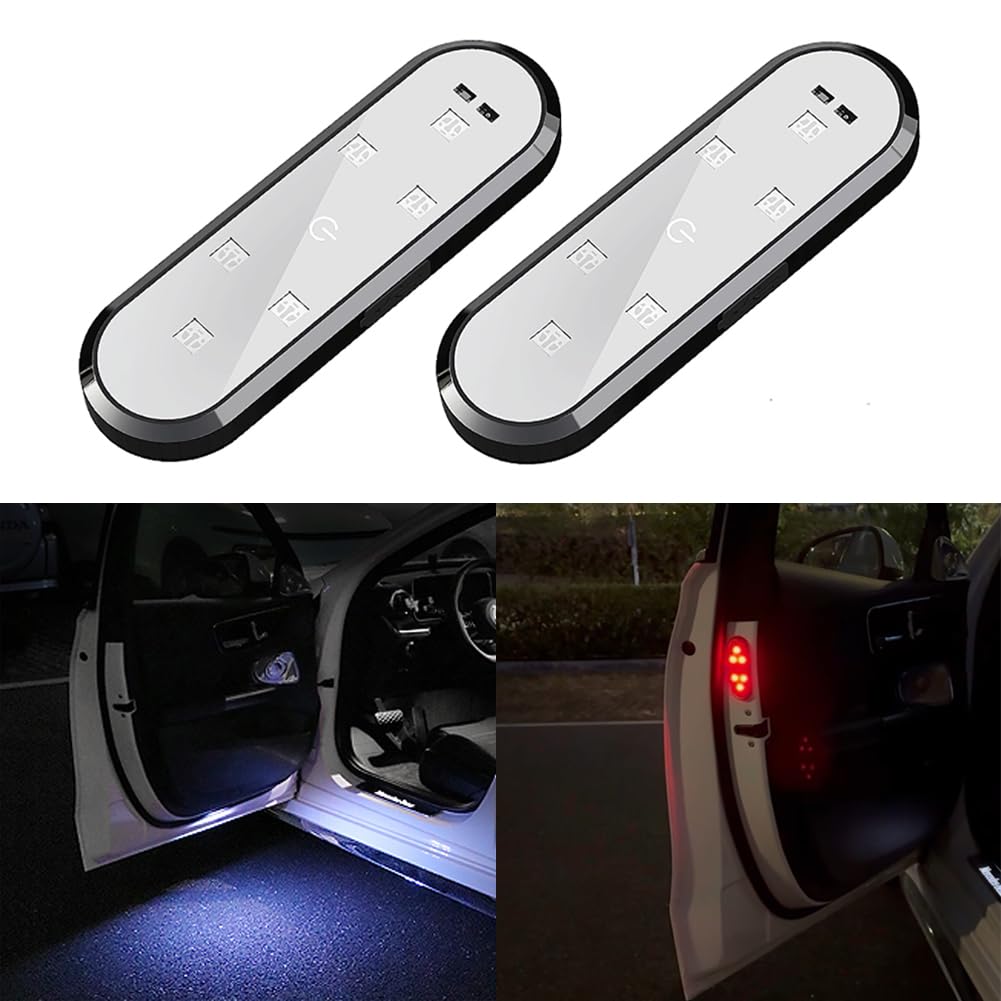 Car Door Warning Light, No Wiring, Door Lighting Ambient Welcome Light, LED Colorful Flashing