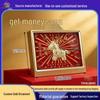 Pure Gold Wealth God On Horse with Beckoning Cat – Chinese Style Business Gift & Desktop Ornament