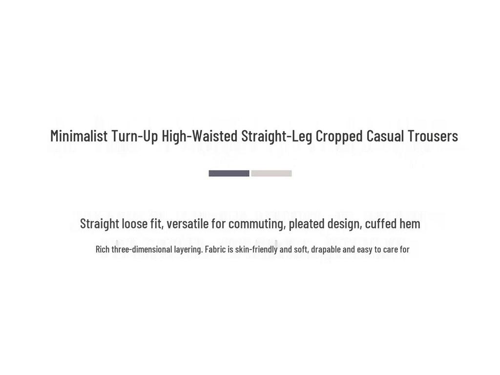 Women's High-Waist Straight-Leg Cropped Casual Trousers