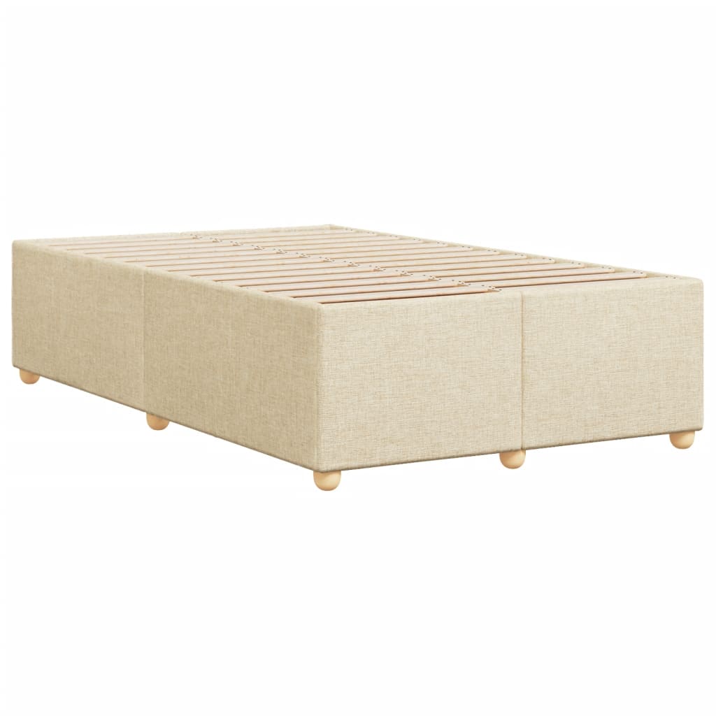 Bed Frame without Mattress Cream Color 120 x 200 cm Fabric