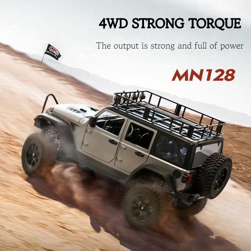 MN128 1/12 RC Car 4WD MN Model RTR 2.4G Remote Control Car Off-Road Climbing Vehicle LED Light 35min Working RC Toy As Kids Gift