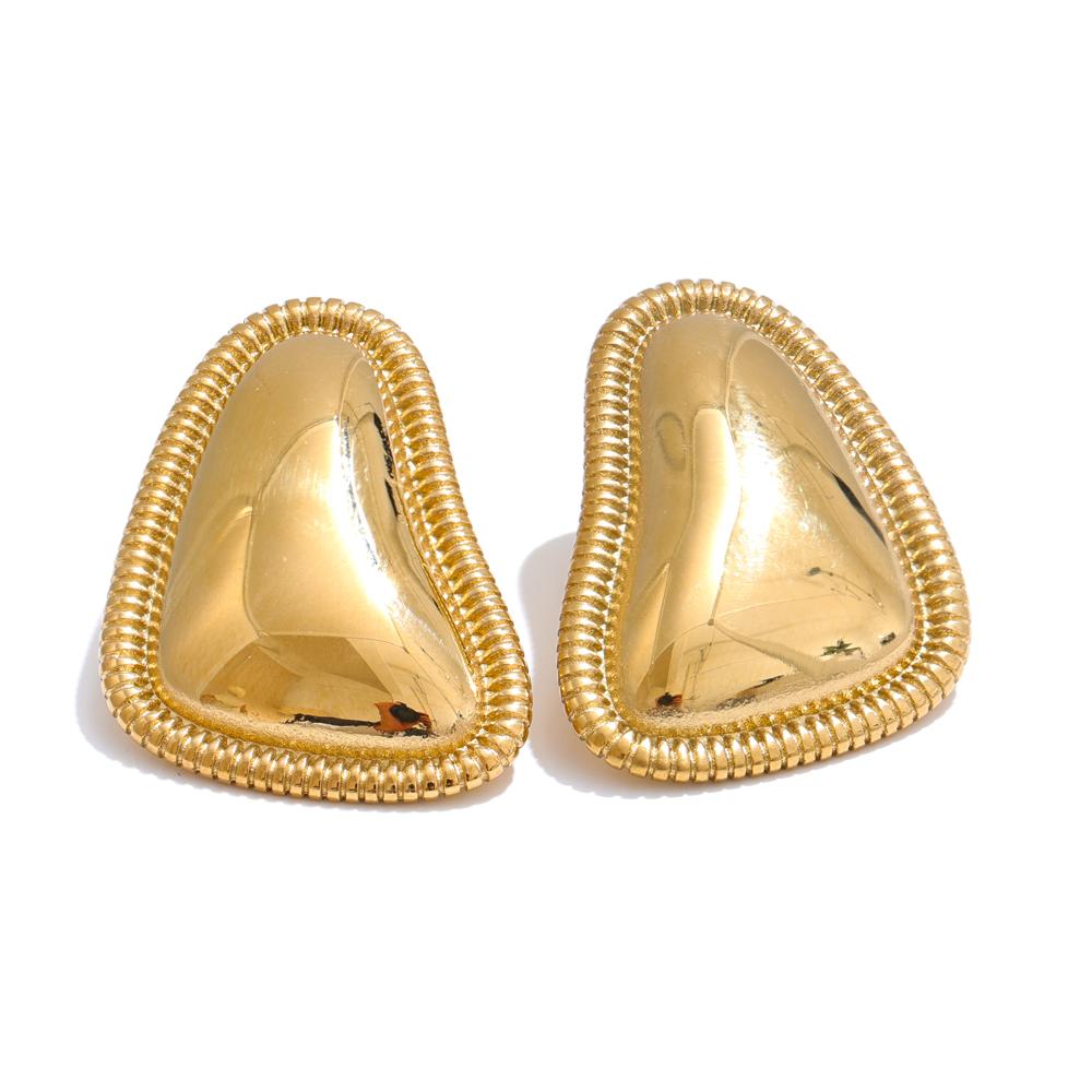 

Yhpup New Geometry Gold & Platinum Color Stud Earrings Prevent Allergy Stainless Steel Metal Daily Jewelry Bijoux Femme Gift