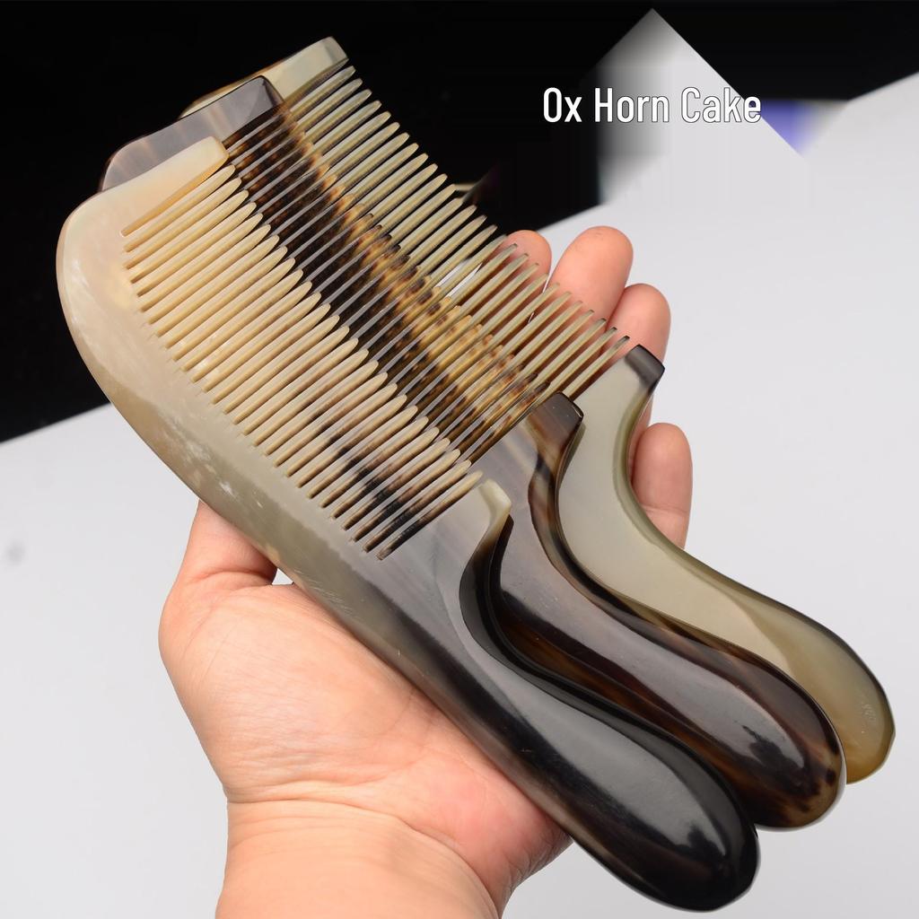 Large Anti-static Black Buffalo Horn Comb for Long Hair