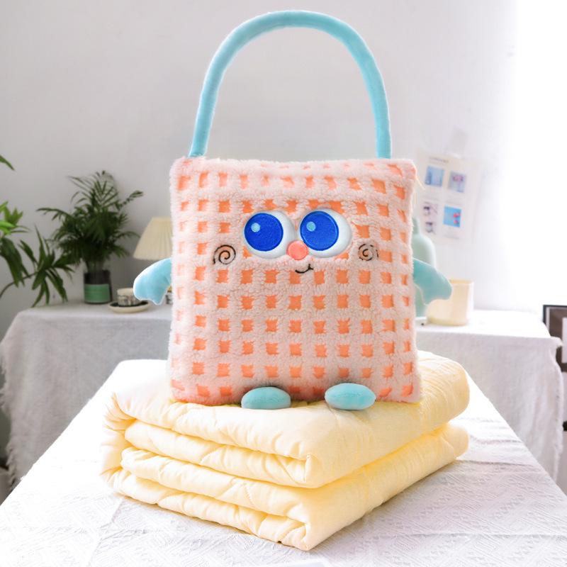 Cartoon Portable Pillow Quilt 2-in-1 Pillow Blanket Office Nap Pillow Car Folding Dopamine Pillow