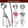 Thickened Stainless Steel Ice Cream Scoop with Trigger Fruit Baller Measuring Spoon for Baking Fruit Cookie Dough Cupcake