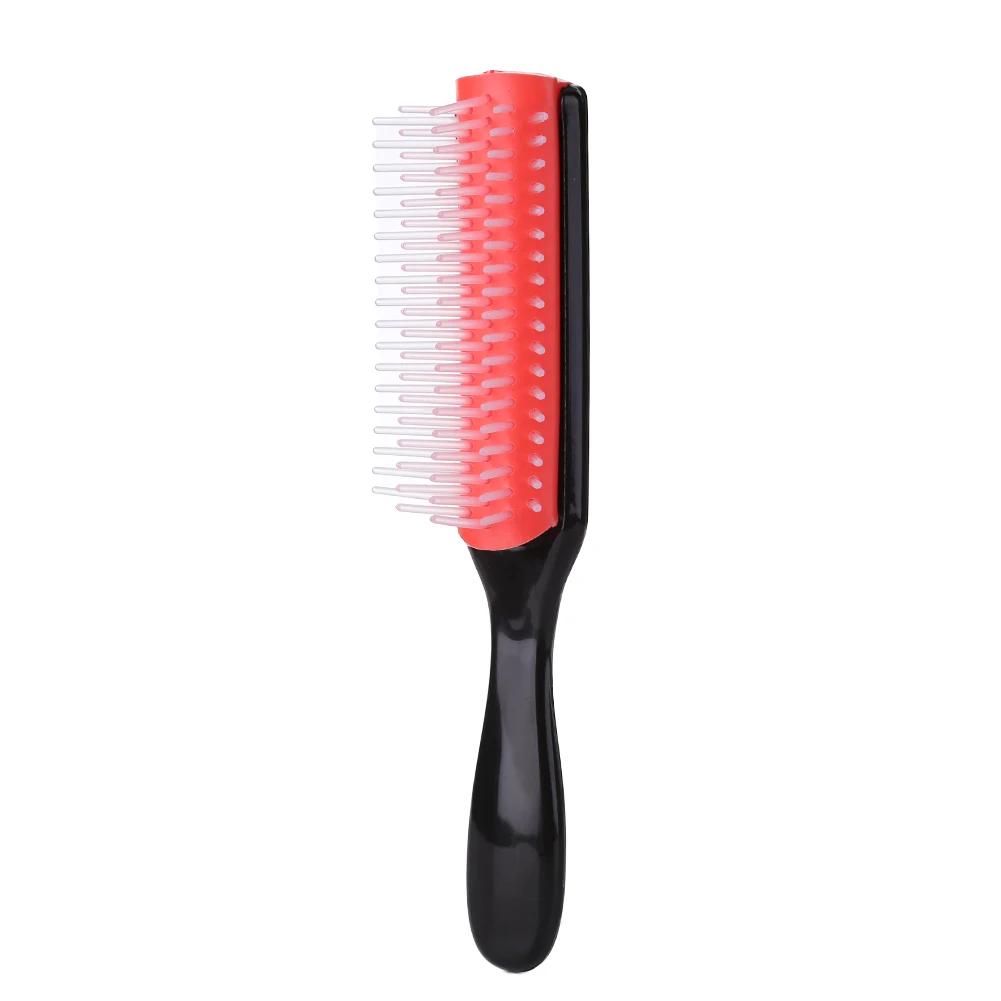 

9-Rows Detangling Hair Brush Denman Detangler Hairbrush Scalp Massager Straight Curly Wet Removable DIY Hair Comb Brush