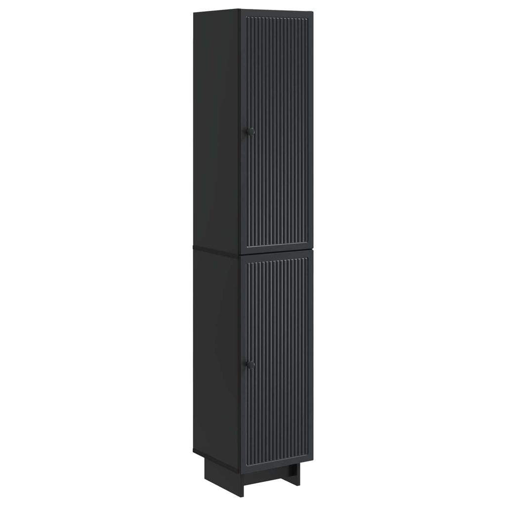 2 Piece Cabinet Set Black 13.6 x 13 x 35.4 in (34.5 x 33 x 90 cm) Particleboard