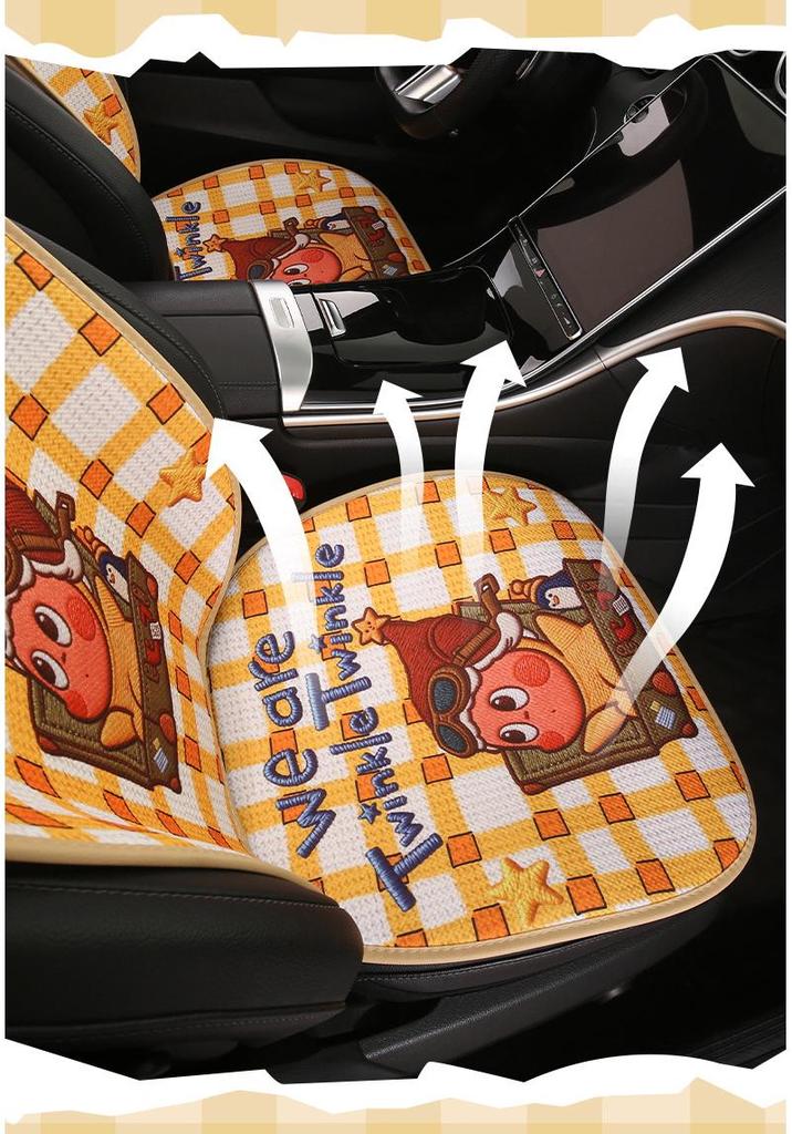 Cute Female Cartoon Car Seat Cushion for Xiaopeng MONA M03/P7/G6/G7/G3 - All Seasons