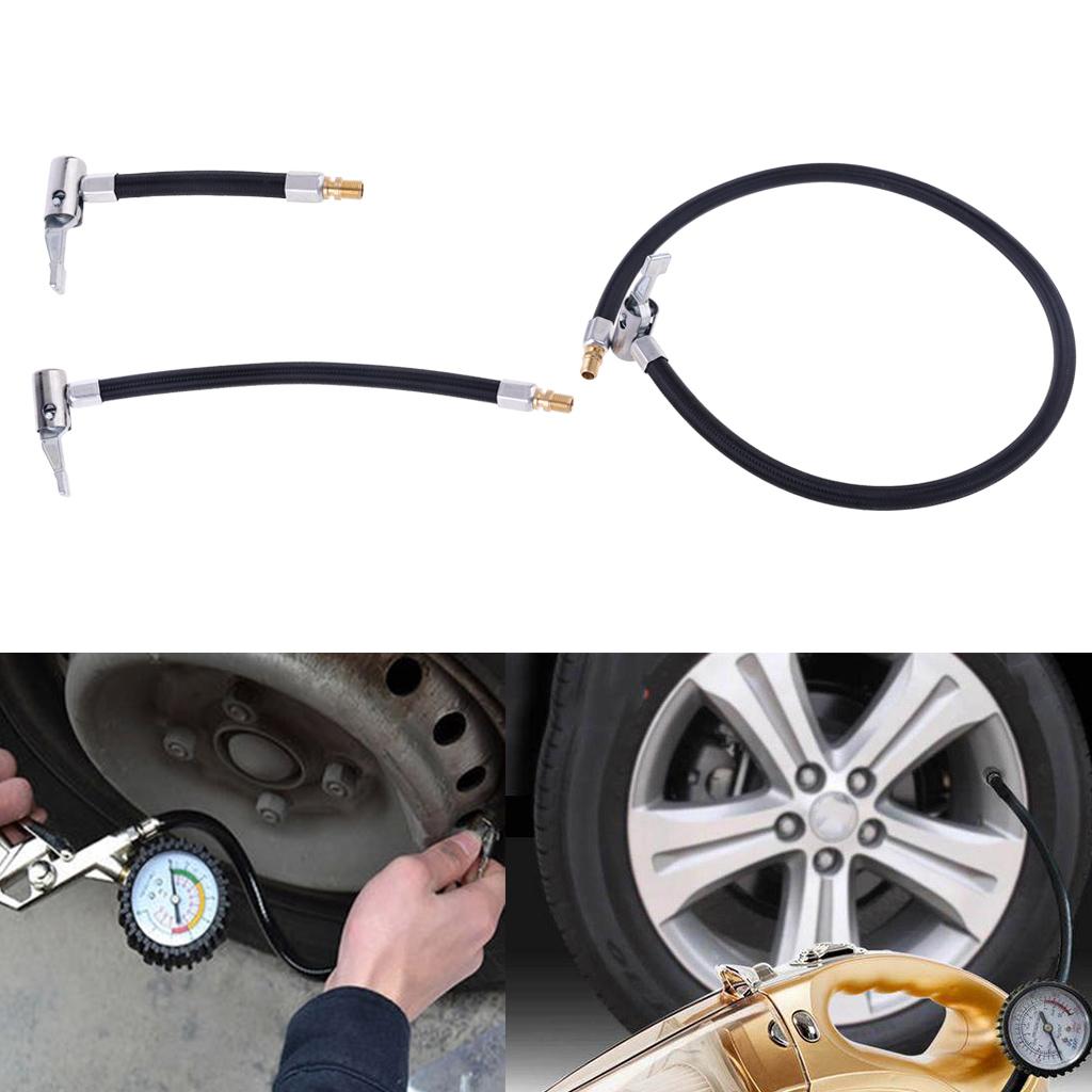 Upgraded Inflator Pump Hose Adapter with Locking Air Tyre Tire Chuck Flexible
