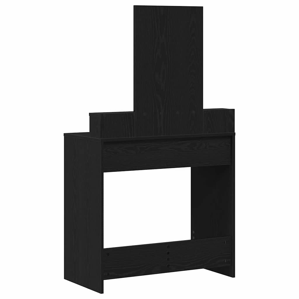 Makeup Table with Shelf Black Oak Effect 79 x 41 x 140 cm