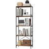 5-Tier Bookshelf, Industrial Bookcase with Metal Frame - Rustic Brown and Black
