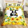 Cows Duvet Cover Set Full Size Milk Cow Print Comforter Cover Farm Animal Theme Bedding Set Room DecorCheckered Quilt Cover