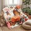 Mechanical Butterfly and Rose Theme blanket Lightweight Warm Flannel Blanket Decorative Throw Blanket for Home Decoration