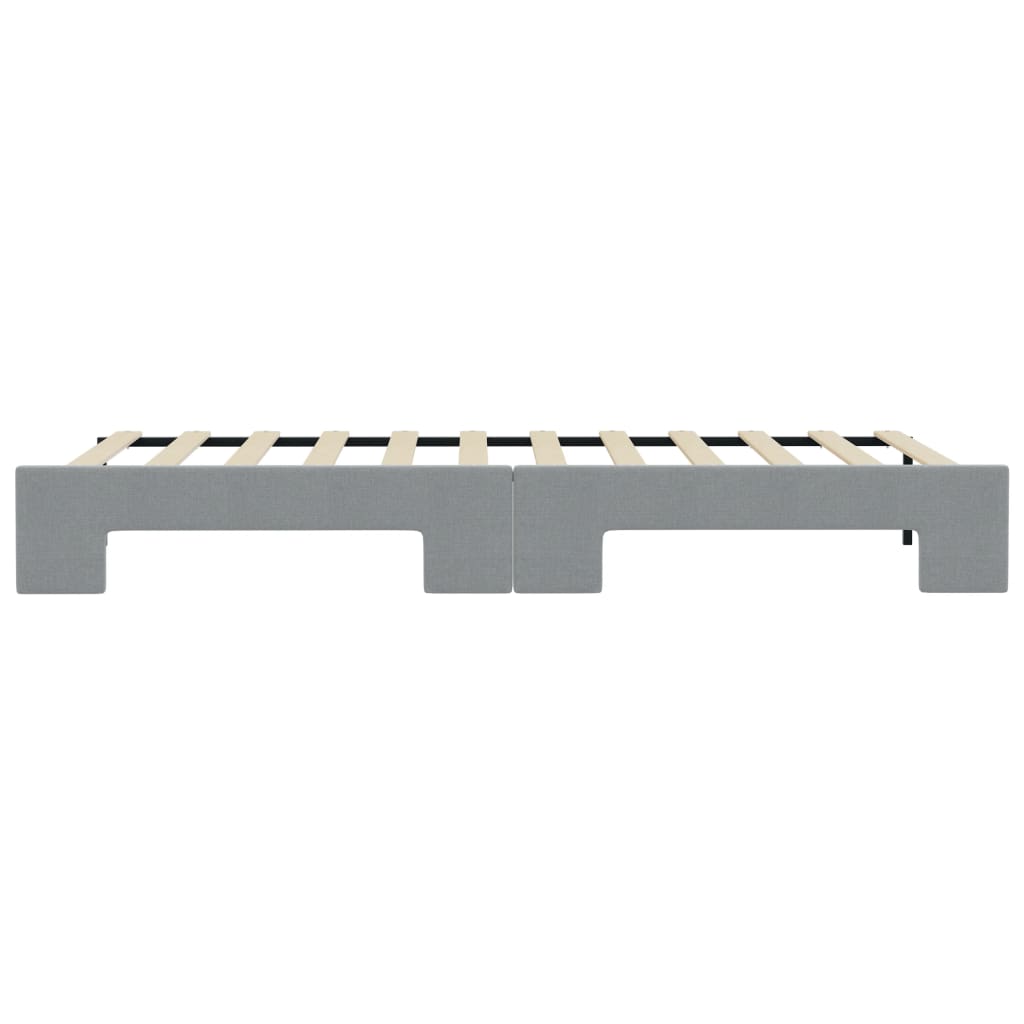 2 In 1 Pull Out Daybed Light Grey 90 X 190 Cm Fabric