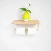 Solid Wood Paper Towel Holder Restroom Punch-free Wall Mounted Tissue Holder Bathroom Accessories Toilet Paper Holder Stand