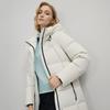 Fila White Minimalist Trendy Warm Long Hooded Down Jacket Women Outerwear F11W543910FWT