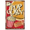 SUPERDANT Vintage Metal Tin Sign  Retro Popcorn Cinema Wall Art with HOT  FRESH Design Durable Iron Movie Theater Decor for M