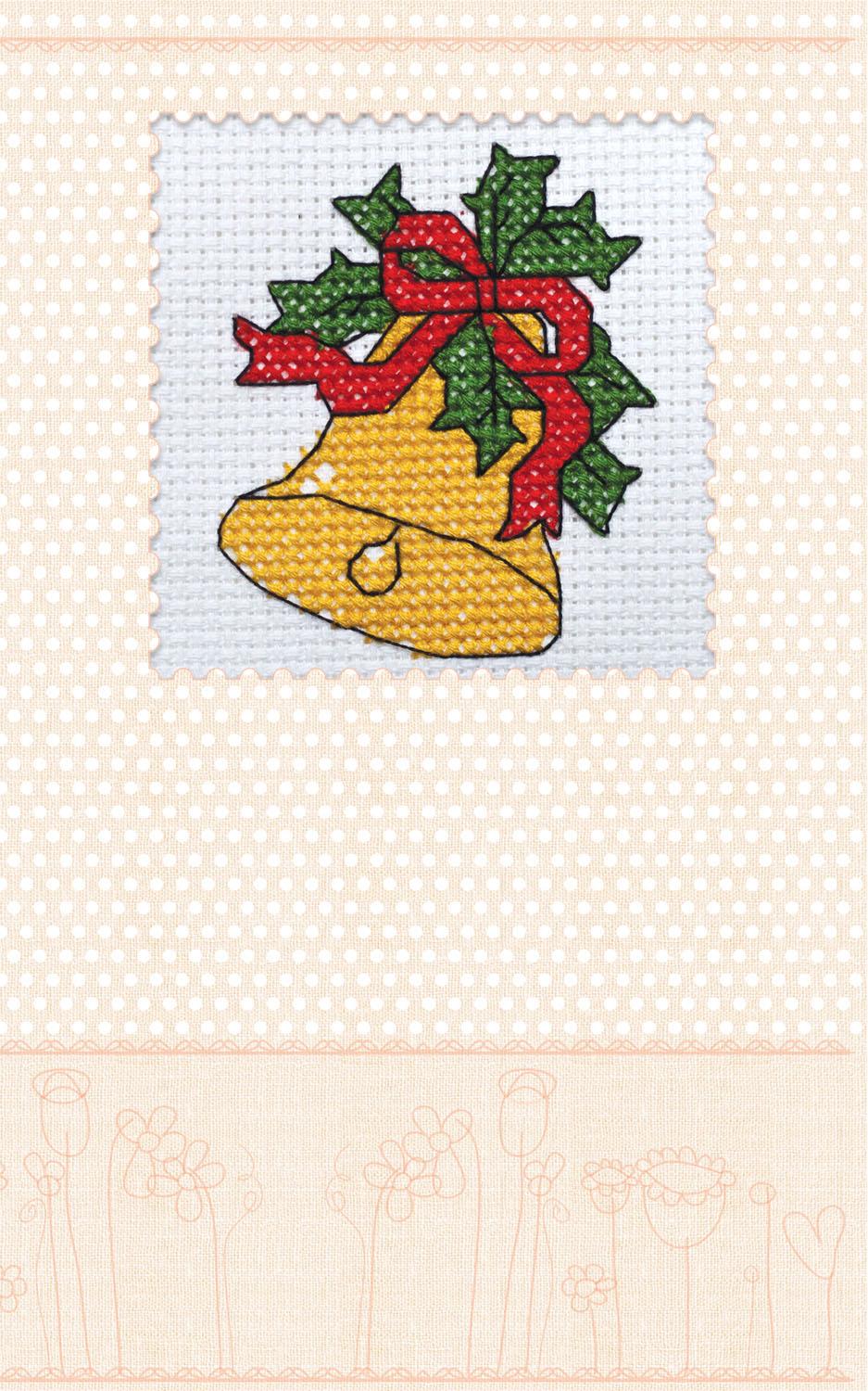 

Набір-листівка для вишивки хрестиком Абрис Арт в асортименті New Year bell 80*80mm
