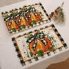 4PCS Thanksgiving Polyester Placemat Autumn Pumpkin Print Tablecloth Gnome Skull Atmosphere Decorative Insulation Mats 30x45cm