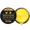 Mascarilla de Ojos de Oro de 24K y Mascarilla para Ojos de Gel de Colágeno Verde, Parches para Ojos de Ácido Hialurónico para Ojeras, Líneas Finas, Bolsas, Levantar y Reafirmar-60 Unidades