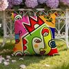 Colorful Abstract Faces Cushion Cover Home & Car Dual-Scene Pillow Cover: Reversible for Premium Comfort
