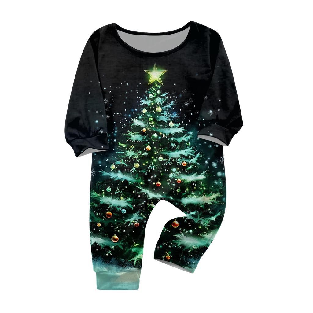 Family Matching Print Sets Pajamas Loungewear Outfits Family Matching Long Sleeve Tops+Pants Set