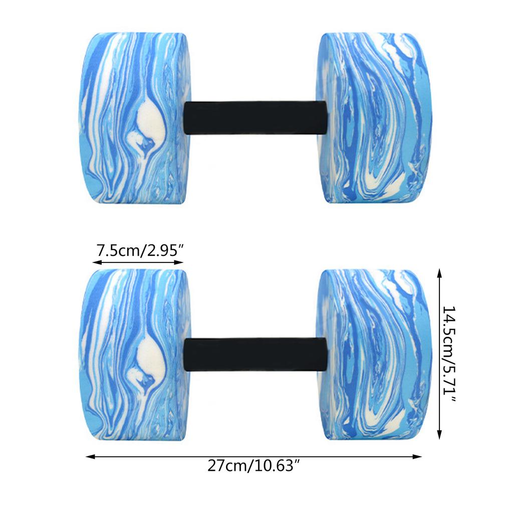 1Pair High Density EVA Foam Dumbbells Aquatic Exercise Dumbells Aqua Fitness Barbells Water Fitness Exercises Equipment