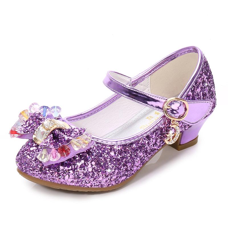 Nuove scarpe autunnali con paillettes, scarpe da principessa in pelle