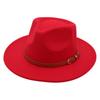 Top Hat Jazz Hat Men'S And Women'S Plush Felt Hat Wool Hat Belt Buckle Tide