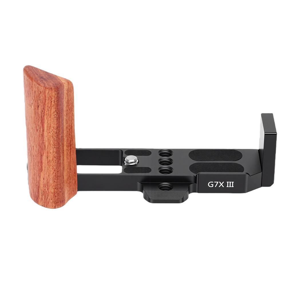 Wooden L Shape Handle Grip Fit for G7XII G7XIII Camera with Quick Release Baseplate Hand Grip Holder