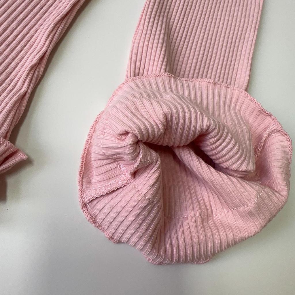 Girls' Casual Knit Flare Pants with Lace Trim