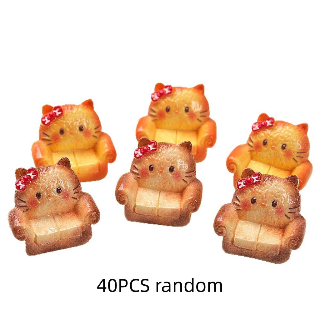 10/40PCS Cartoon DIY resin accessories accessories 3D sofa cat head cream rubber hair clip shoe buckle pendant accessories