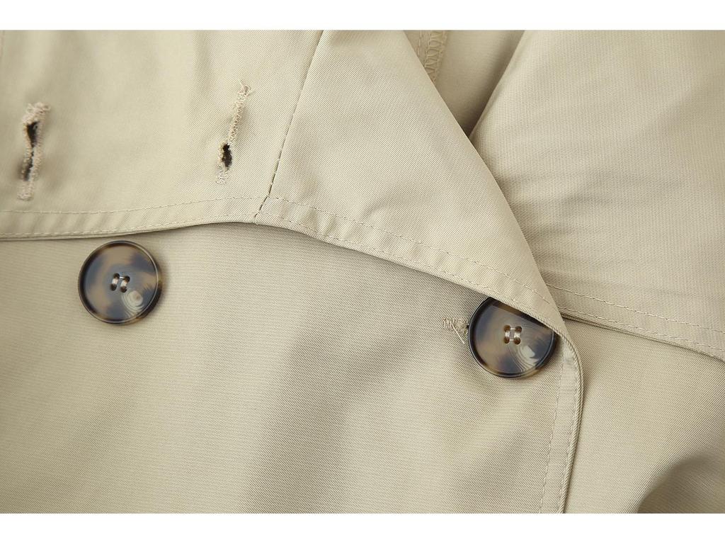 European & American Style Women's Fashion Double-breasted Stand Collar Twill Waist-cinching Short Jacket 2025