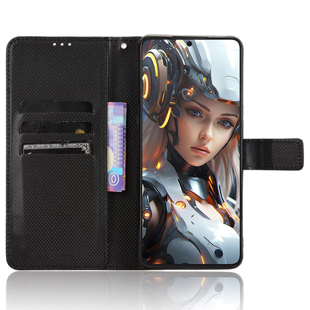 Dla Cubot Max 5 Etui Skórzane PU Tekstura Diamentowa Portfel Pokrowiec na Telefon