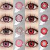 1 Paar Pink Rot Cosplay Kontaktlinsen für Augen Anime Rollenspiel Augen Make-up Kontaktlinsen für Halloween Jährlich