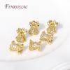 18K Gold Plated Inlaid Zircon Metal Spacer Beads, Double Side Bead Caps Bead For DIY Beading Jewelry Accessories Findings