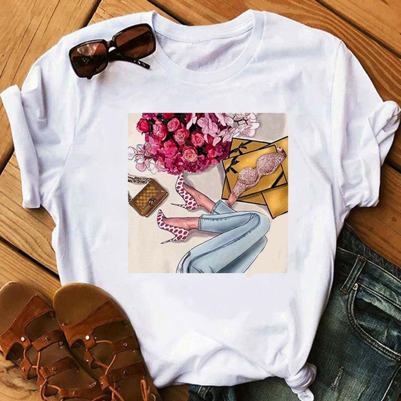 Summer High Heels Simple Women's Casual Cute Plus Size Pure Cotton Short Sleeved T-Shirts Women’s