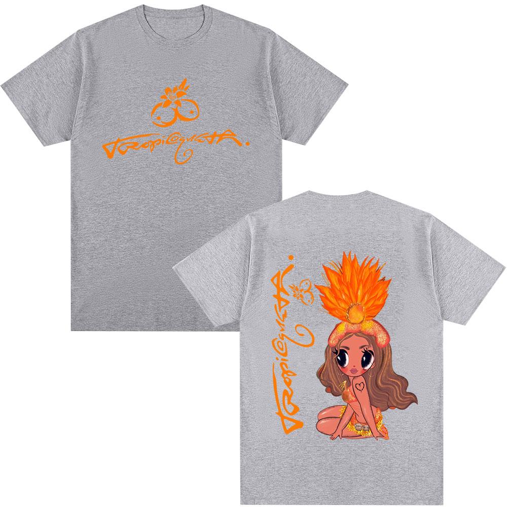 Karol G Tropicoqueta 2025 Album Tshirt Unisex Women Clothing Fashion High Quality Tshirts Cute Kawaii Casual Cotton Tee Shirts