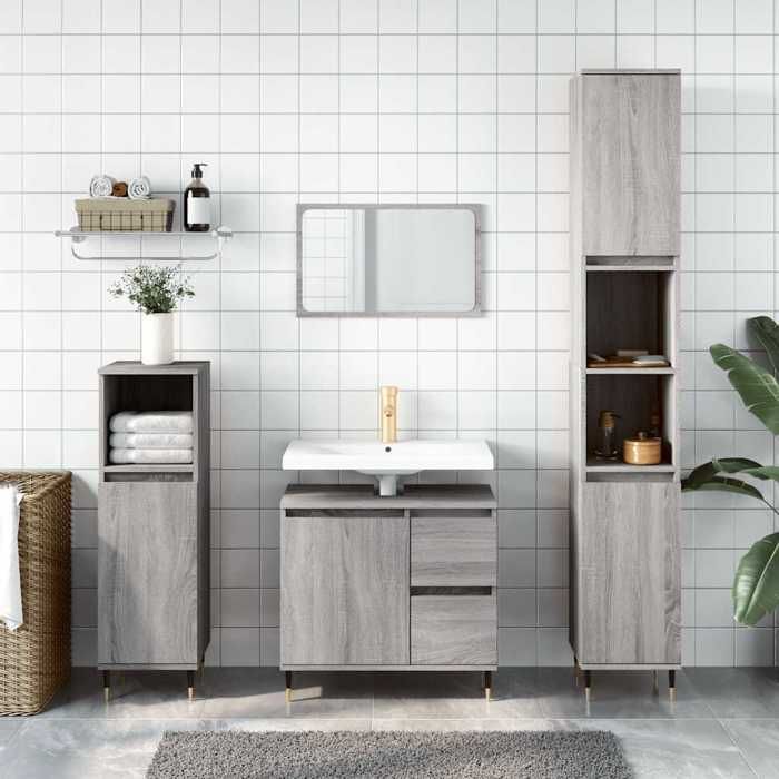 VidaXL Armoire de bain sonoma gris 65x33x60 cm bois d'ingénierie 831602