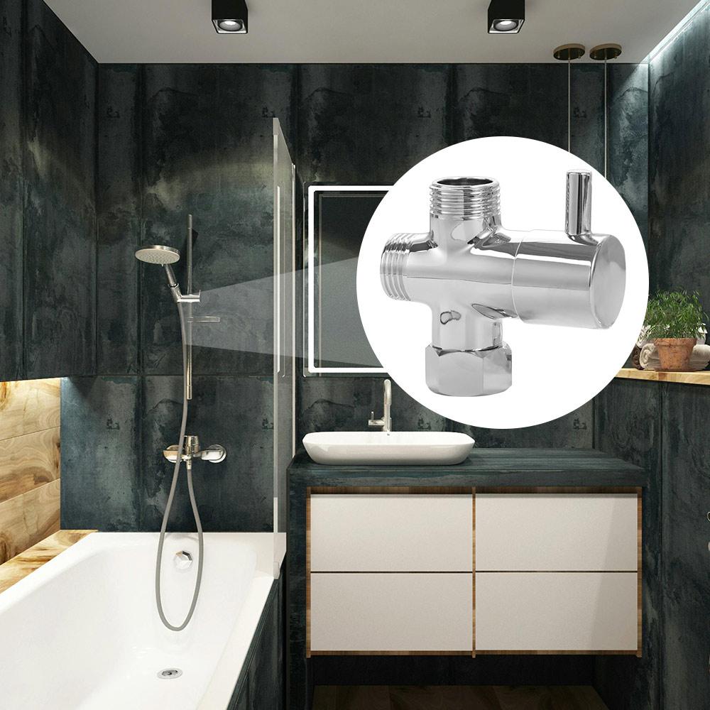 Three Function 3 Way Shower Head Diverter Valve G1/2 Shower Tap Connector  Bathroom