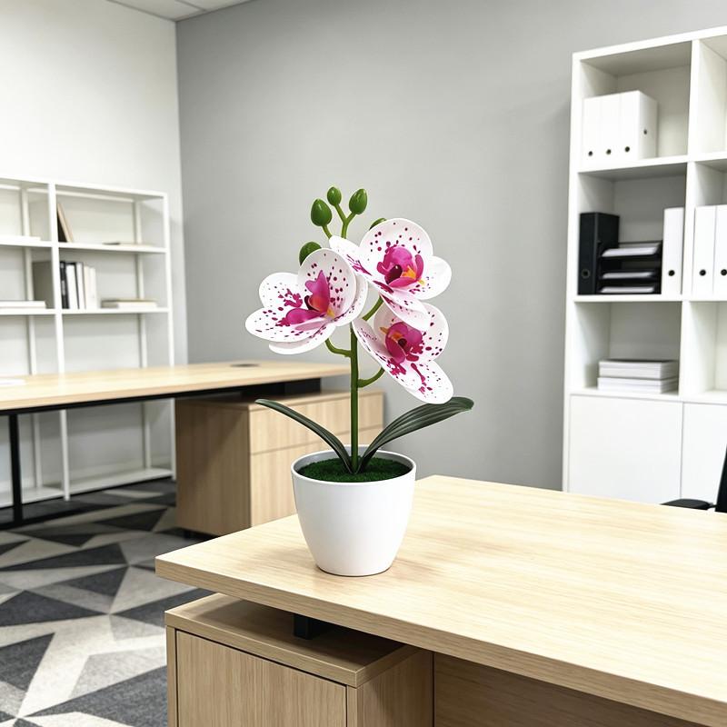 Butterfly Orchid Artificial Plant With Plastic Base For Home Decor And Photography Props