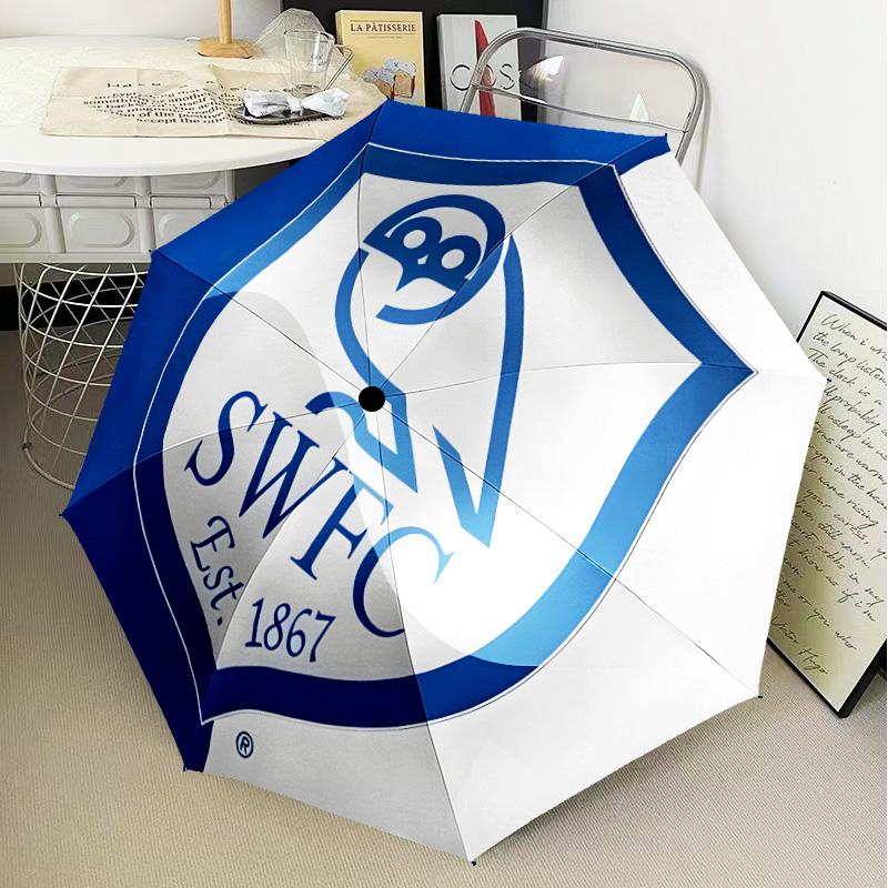 Blue Sheffield With Owl Automatic Folding Umbrella - 8-Rib Travel Umbrella with Auto Open/Close & Portable Gifts for Holidays or Birthdays