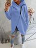 Women's Long Sleeve Casual Black Hoodie Sweatshirt with Front Pockets and Zippered Hood