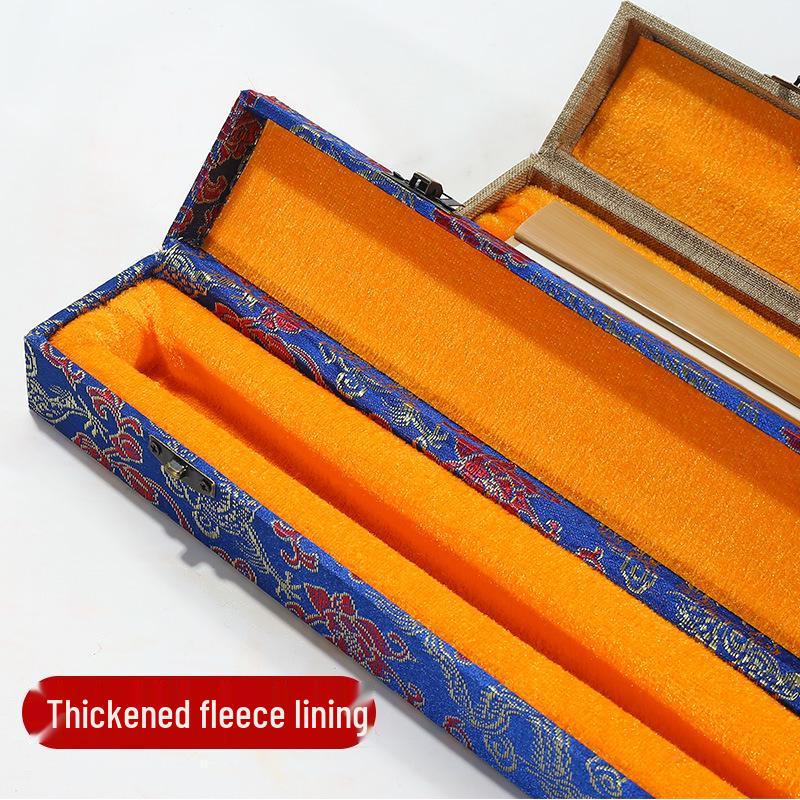Silk Brocade Blue Dragon Folding Fan Gift Box - Sizes 7 to 10 inches
