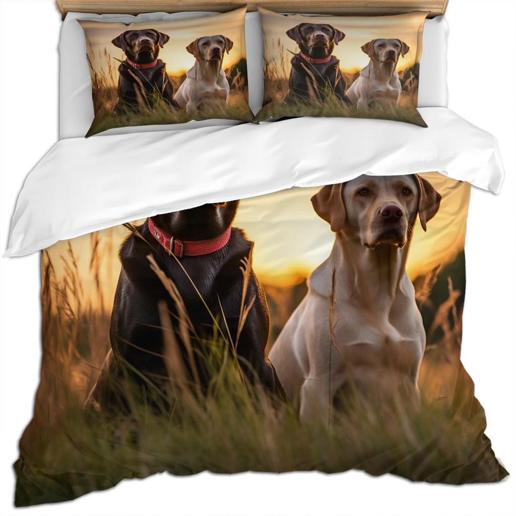 Labrador Dog Duvet Set 3D Digital Printing Bedding Set Three-Piece Bedroom Decoration